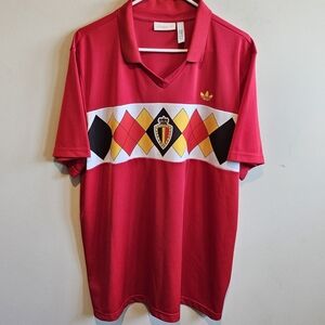 Retro Adidas Originals Belgium 1984 Soccer Jersey - #16 Enzo Scifo - Size XXL